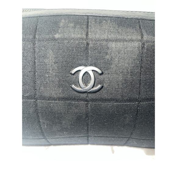 Chanel Black Fabric Quilted Handbag with Silver CC Logo - Picture 6 of 6
